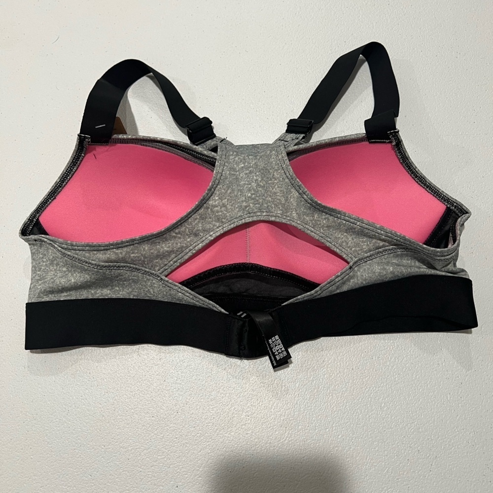Active USA Heathered Gray and Black Sports yoga athletic Bra L - Picture 5 of 12